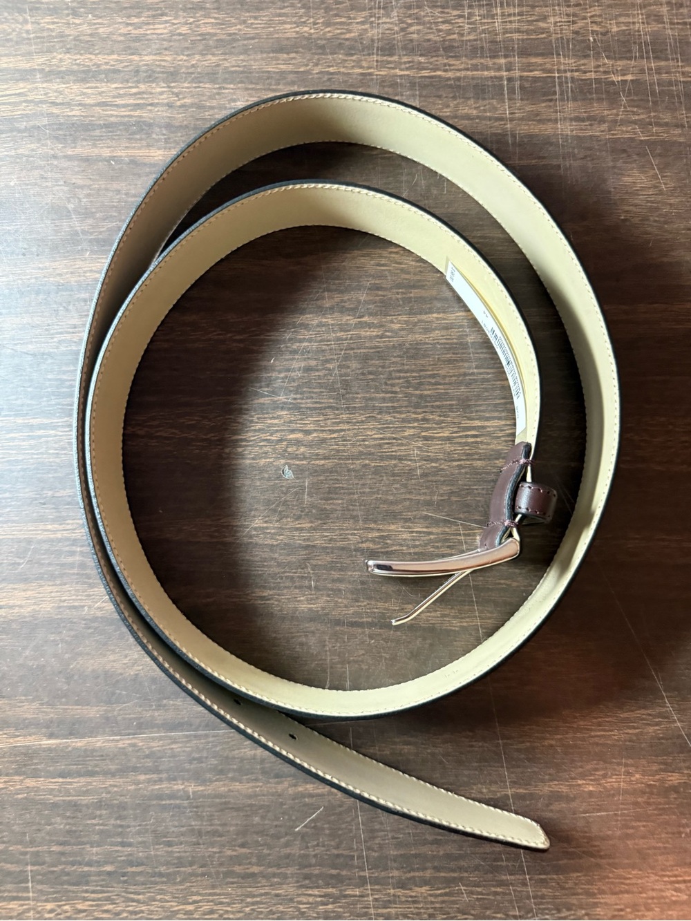 New Men’s Brooks Brothers Size 44 Brown Leather Belt Made in Italy $98